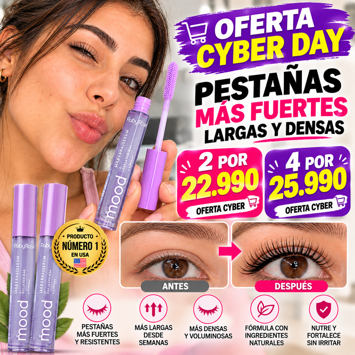 Pack 2 Reafirmante de Pestañas y Cejas