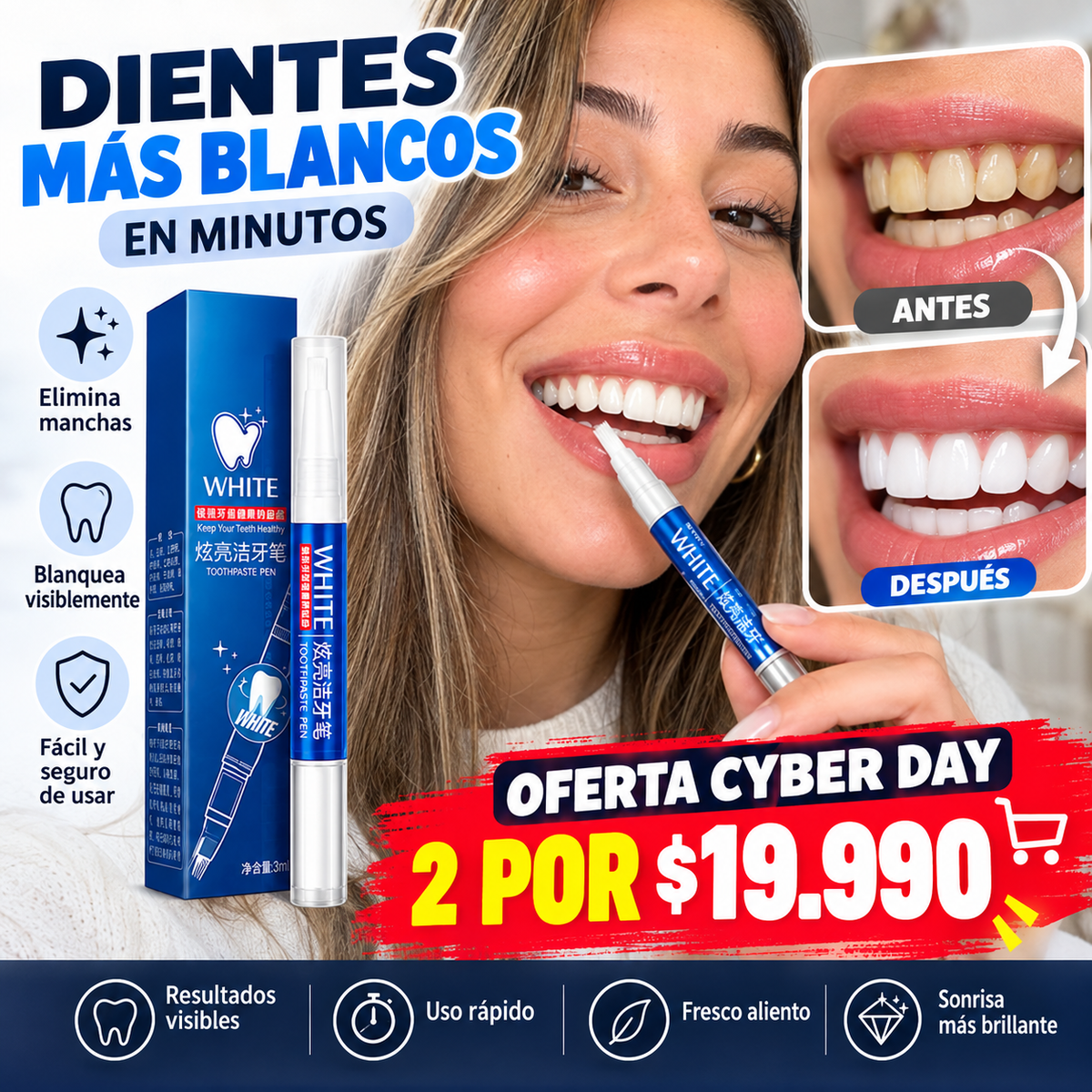 Lapiz Blanqueador Dientes Instantaneo