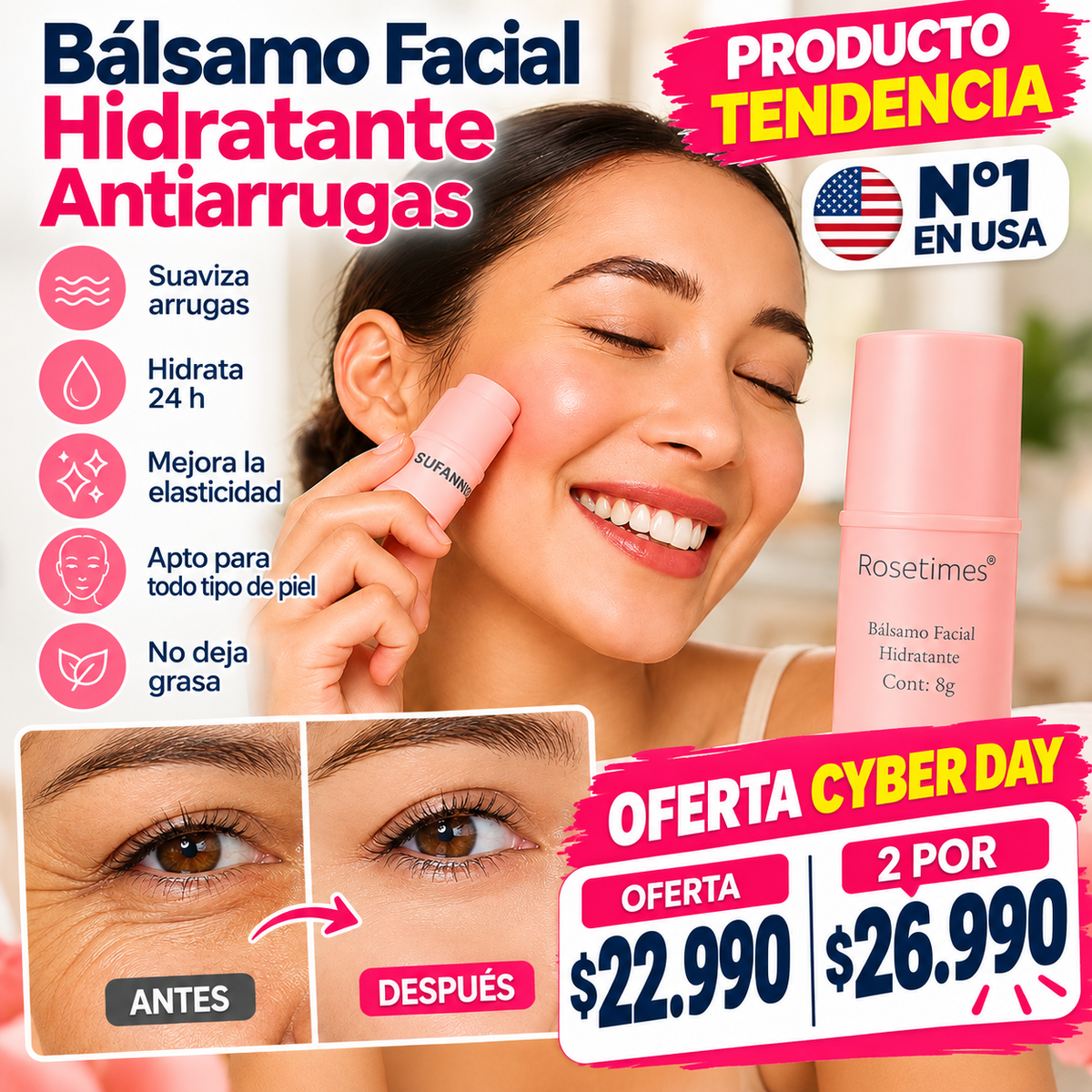 Bálsamo Facial Con  Colágeno Hidratante