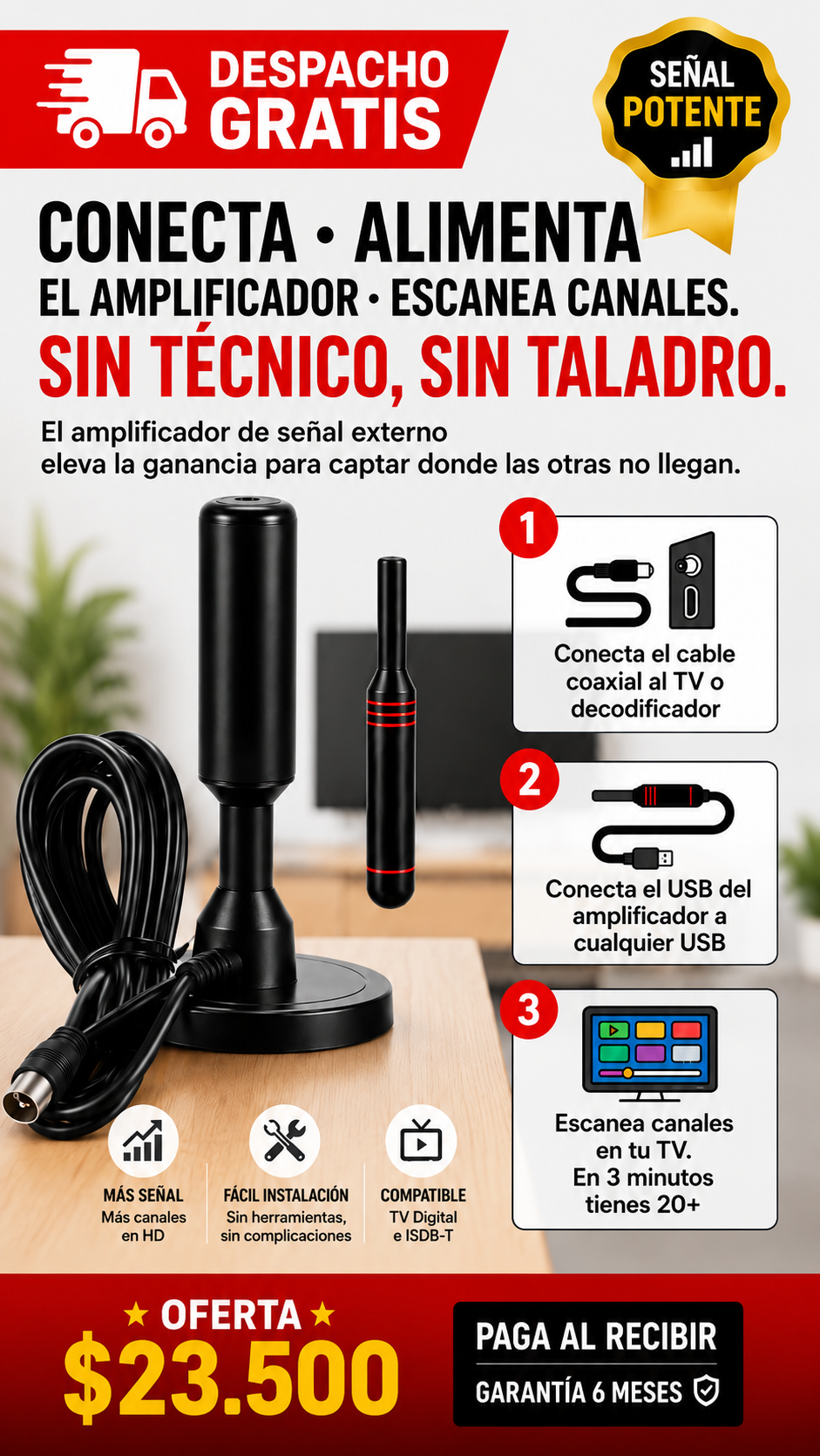 Antena digital super HD
