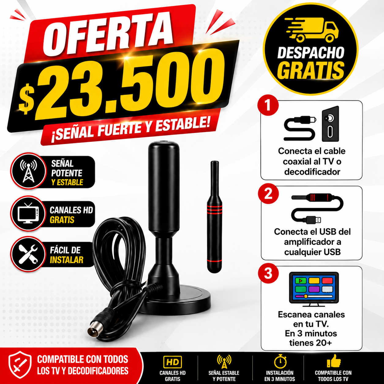 Antena digital super HD
