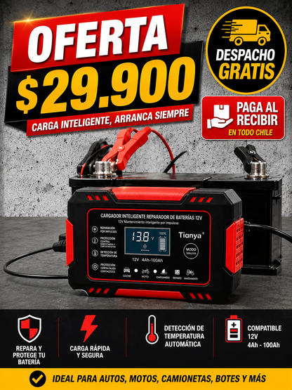 CARGADOR REPARADOR DE BATERIAS PARA AUTO