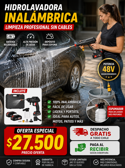 Hidrolavadora Inalambrica 2Bateria 48v