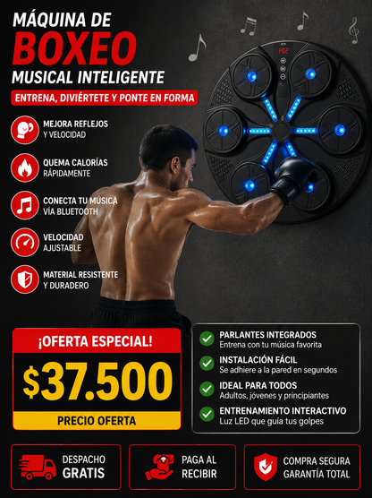 Maquina Boxeo con Bluetooth y guantes