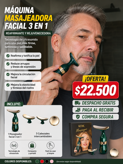 Masajeador Facial 3 en 1 Reafirmante
