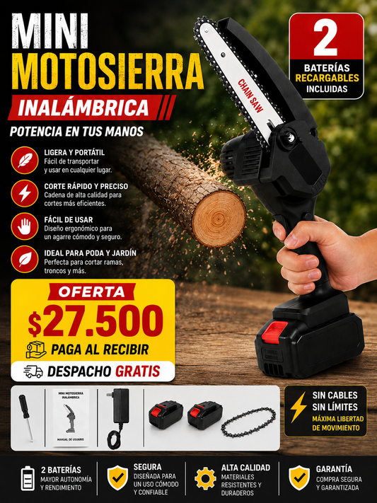 Mini Motosierra a Batería