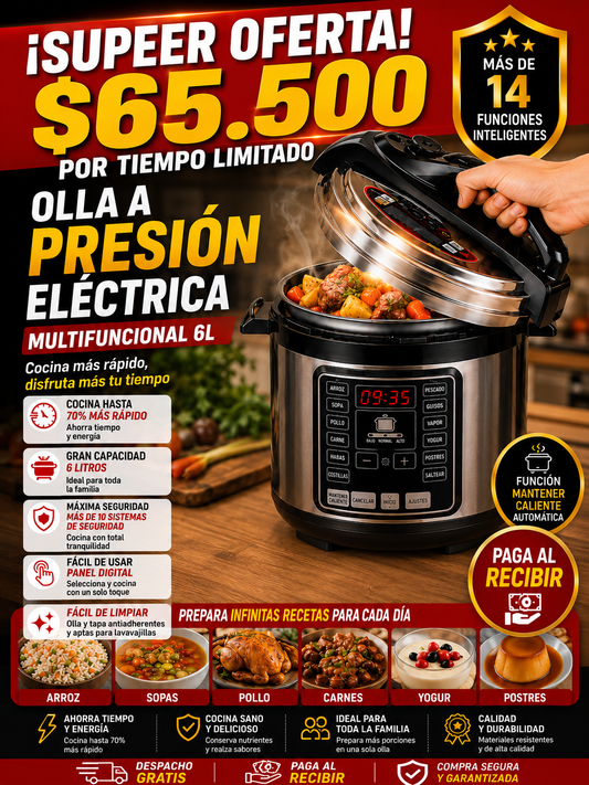 Olla a presion electrica digital 6lts