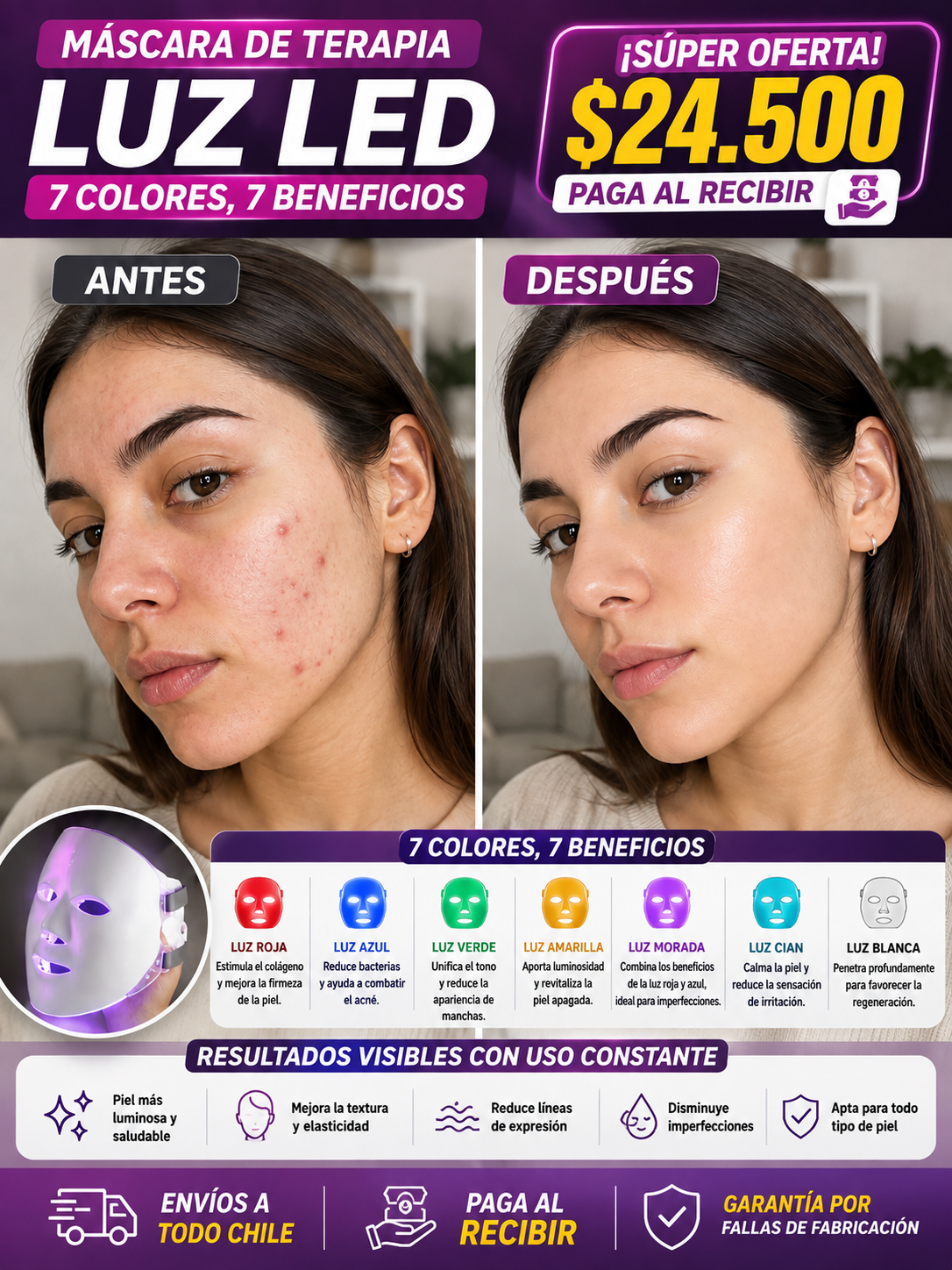Mascaras De Terapia Led.