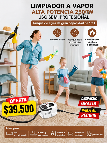 Limpiador A Vapor Presion 2500w Portatil
