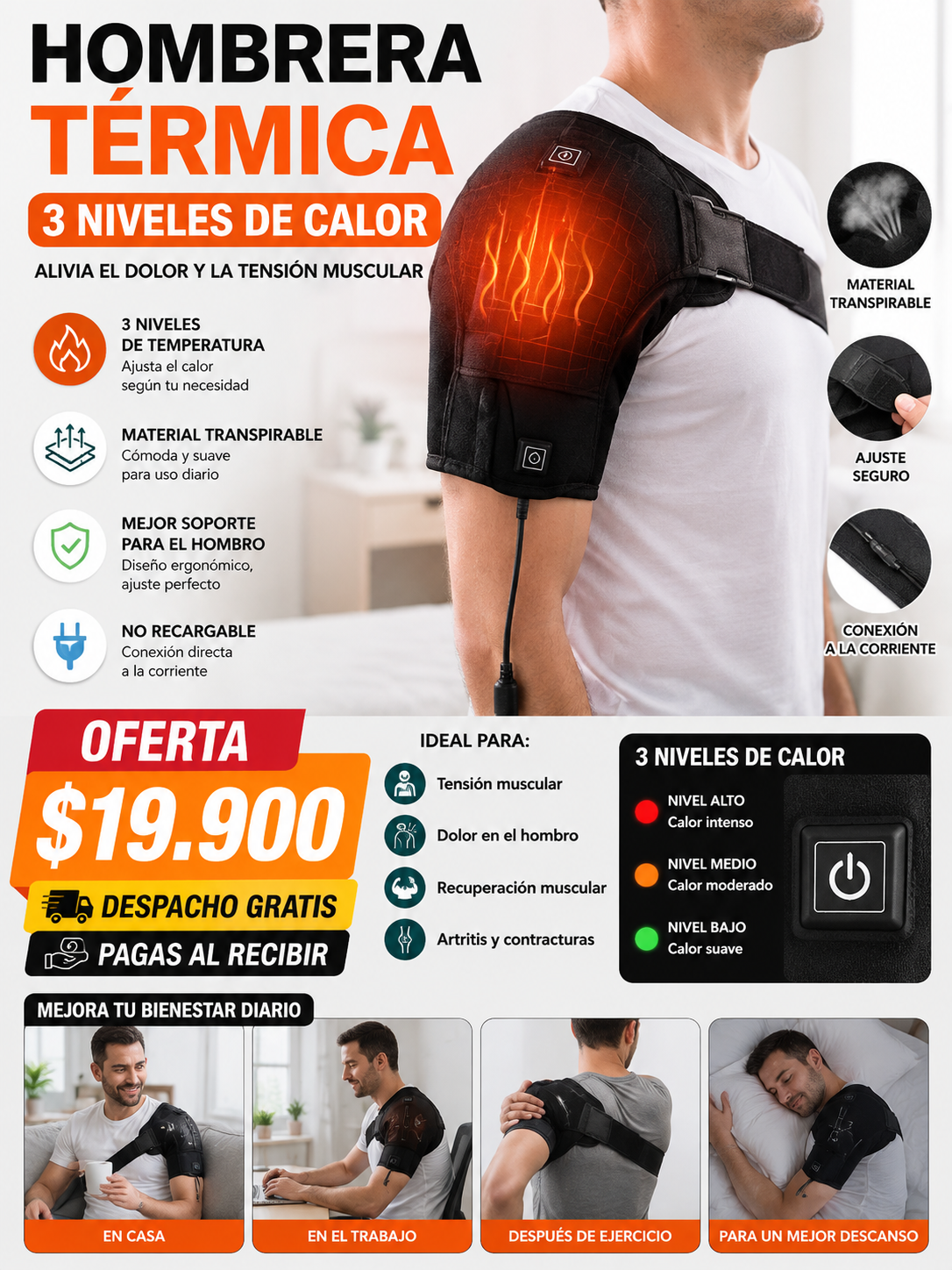 M - HOMBRERA TERMIC 3 NIVELES
