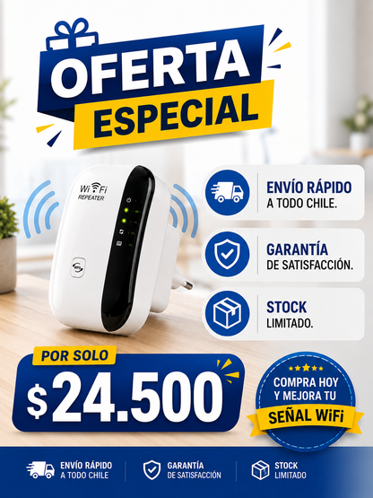 Repetidor De Señal Wifi - Señal en minutos sin técnico ni app