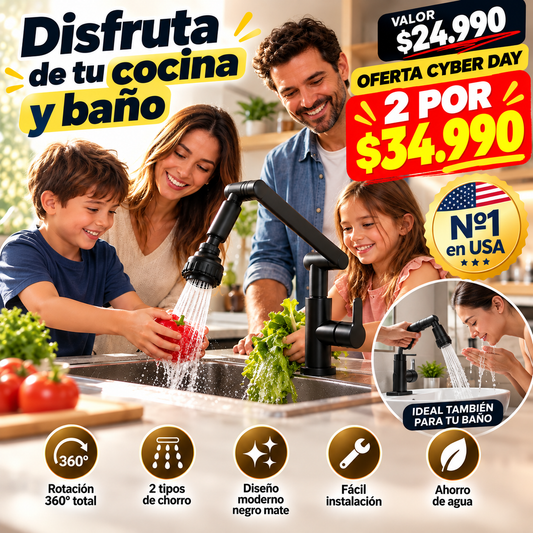 Grifo Lavado Rotación 360 Multifuncional