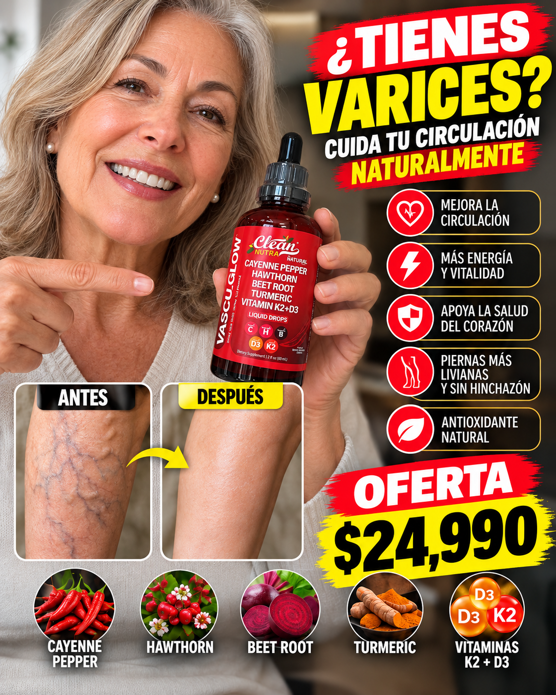 VASCU GLOW ANTI VARICES 60 ML